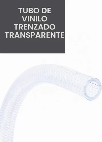 Vista 2 de LDR 516 B1210 tubo de nylon trenzado, 1/2 pulgada diámetro interno x 10 pies, claro Transparente