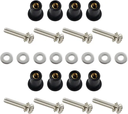 Vista 3 de Kit de tuercas de acero inoxidable y goma para faros delanteros para Harley Davidson