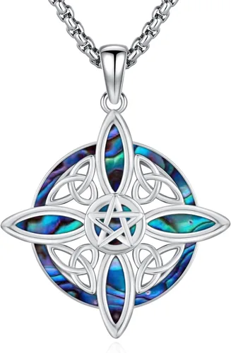 Vista 11 de Joyería Mágica para Mujeres y Hombres Nudo de Bruja Plata 925 Original Collar de Nudo de Bruja Tetragrammaton Hecate Collar Lilith Collar Pentagrama