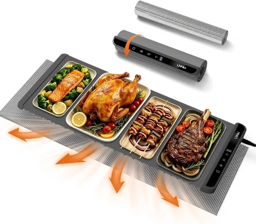 Vista 15 de Warming Mat for Food, 26x15 Inch, Dark Blue, Fast Heat, Child Lock