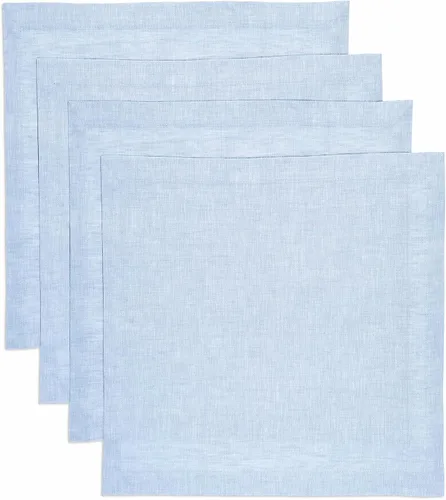 Vista 21 de Solino Home Athena - Juego de 4 manteles individuales cuadrados de lino natural claro de 14 x 14 pulgadas, manteles individuales 100 % lino puro