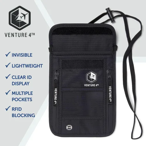 Vista 7 de Venture 4th bolsa de cuello de viaje con traba RFID