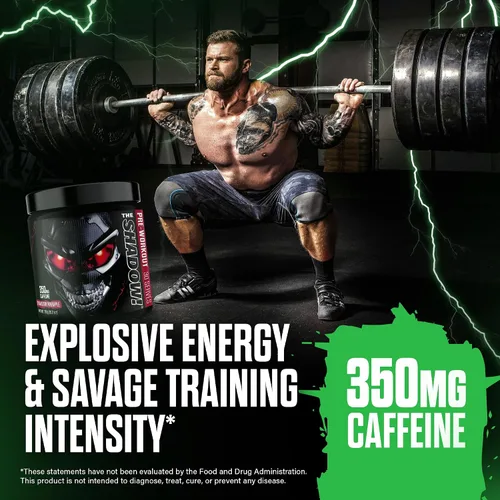 Vista 3 de JNX SPORTS The Shadow! Preentrenamiento de alto estímulo - Frambuesa azul 5 porciones 350 mg de cafeína, energía eléctrica, enfoque mental