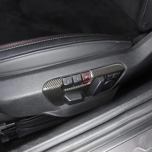 Vista 4 de Daeiclru Cubierta de panel de botón de ajuste de asiento para Toyota Supra GR A90 A91 MK5 2018-2022, cubierta de panel de interruptor de botón