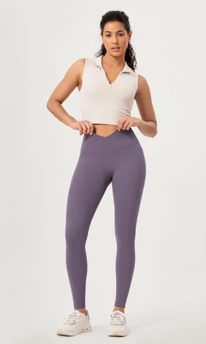 Vista 4 de ODODOS ODCLOUD - Paquete de 2 leggings suaves de cintura cruzada con bolsillos para mujer, pantalones de yoga cruzados de 2528 pulgadas