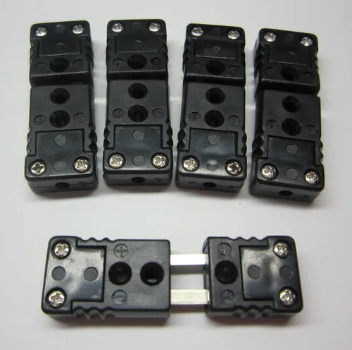 Vista 2 de Mini conector de cable de termopar tipo J, conector de cable, 5 pares de enchufes macho y hembra