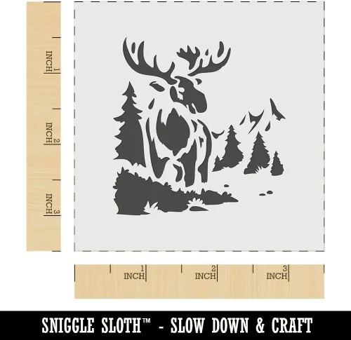 Vista 2 de Wild Moose in Rocky Mountains Nature Wall Cookie DIY Craft Plantilla reutilizable - 3.5 pulgadas