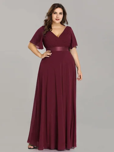 Vista 3 de Ever-Pretty Vestido largo de fiesta de noche con cuello en V doble para mujer 09890-PZ