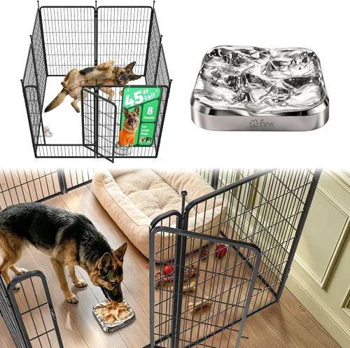Vista 49 de FXW Rollick Unleashed Corral para Perros para Interiores, Patio, Campamento en RV, 24 pulgadas 4 Paneles para Perros Pequeños y Cachorros Negro