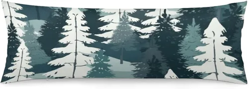 Vista 15 de Snowy Barn Winter Scene - Funda de almohada corporal de 20 x 54 pulgadas, funda de almohada larga para cama de vacaciones de invierno, funda