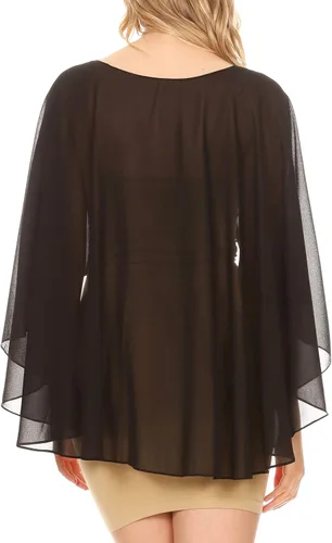Vista 2 de Sakkas Anya - Capa de gasa suave para mujer, para boda, dama de honor, novia, bolero