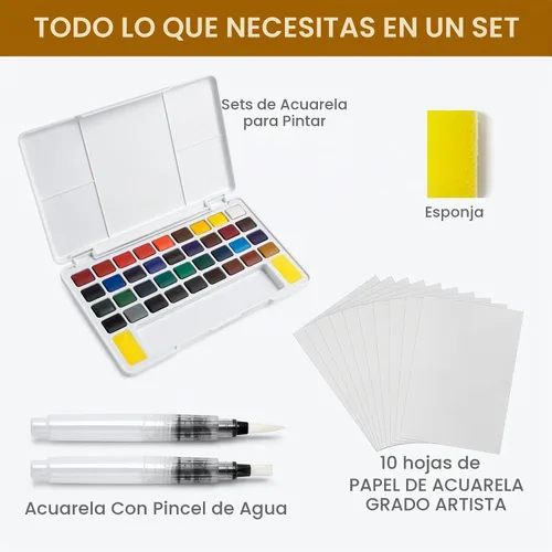 Vista 3 de Woomer Juego de pintura de acuarela de 36 colores para principiantes