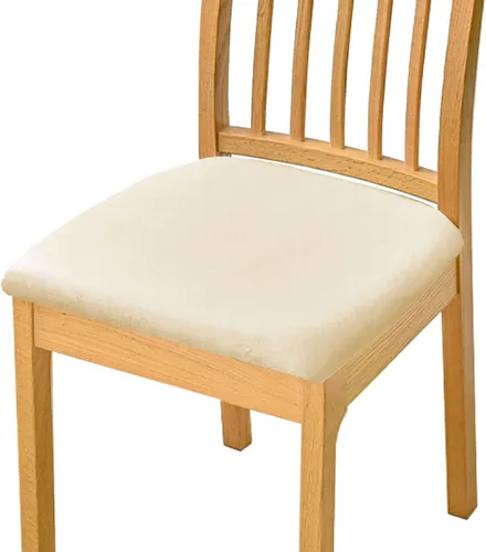 Vista 23 de Fundas de terciopelo para asiento de silla, fundas elásticas para sillas de comedor, fundas de asiento suaves y antideslizantes, fundas de asiento