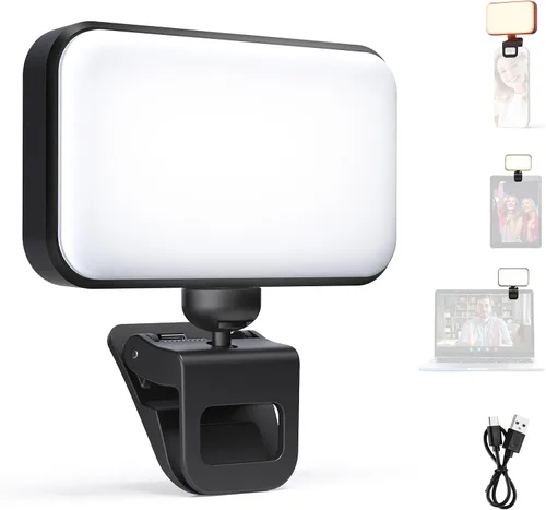 Vista 14 de NEEWER Versión de Nivel de Entrada Luz LED para Selfie, Clip de Plástico para Relleno de Luz en Teléfono para iPhone, 66 LEDs CRI92 Portátil