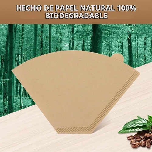 Vista 6 de Filtros de café en cono compatibles con cafeteras KRUPS, 100 piezas de papel de filtro desechable sin blanquear para KRUPS 5 tazas
