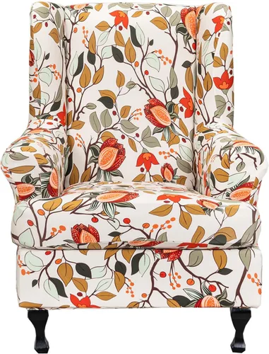 Vista 24 de CRFATOP 2 fundas elásticas para silla con respaldo de alas de mariposa, fundas de tela de elastano con respaldo de ala, fundas para sillón con parte