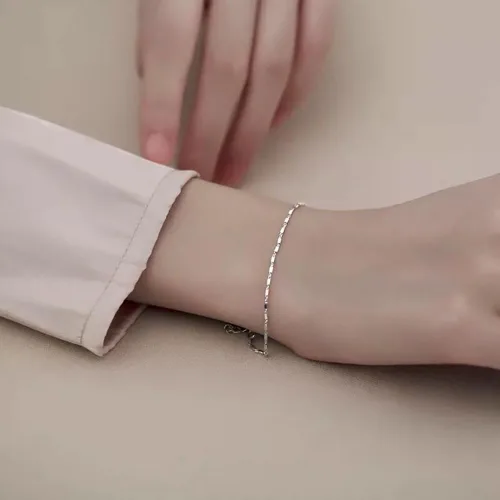 Vista 9 de ERLOSYA Pulseras de plata de ley para mujerdijes de cadena de plata 925 para adolescentes y niñaspulsera de plata ajustable delicada joyería regalo