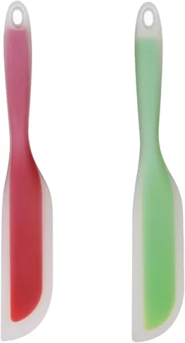 Vista 9 de Espátula de cocina flexible con forma de cuchillo de silicona antiadherente, utensilios de cocina con núcleo de nailon (azul)