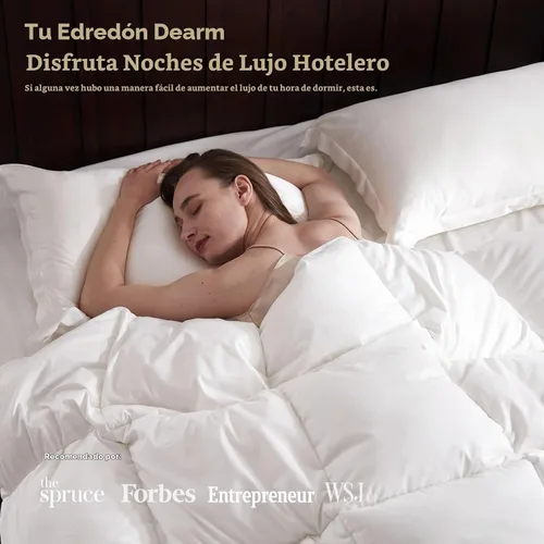 Vista 6 de Edredón de plumas de lujo de hotel tamaño Twin, relleno de edredón de calor medio para todas las estaciones, funda de mezcla de algodón egipcio