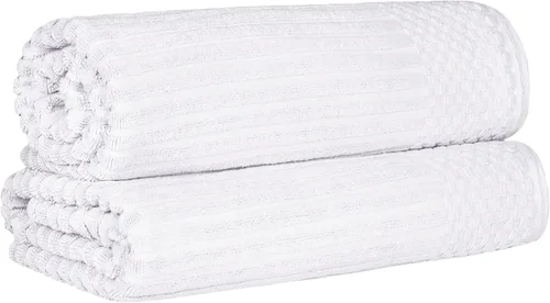 Vista 74 de Superior Juego de 6 toallas de algodón sólido y acanalado, toallas de cara de 13 x 13 pulgadas, toallas de mano de 16 x 28 pulgadas, toallas de baño