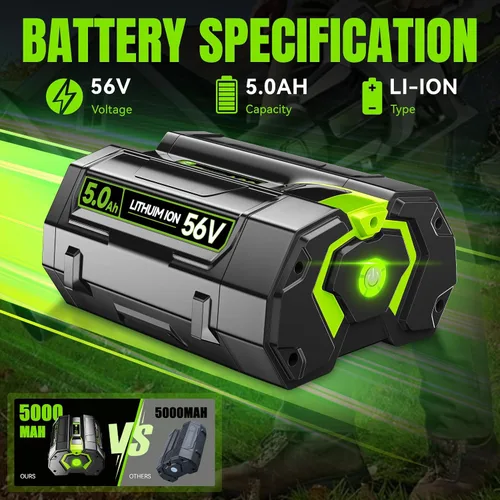 Vista 8 de VANON Reemplazo de 5.0Ah 56V para batería EGO 56V BA1400T BA2800T BA5600T