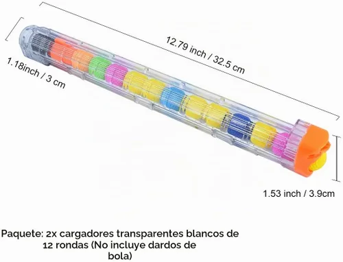 Vista 7 de pinzas para cartuchos de carga rápida, 4 unidades, 12 dardos para Nerf n-Strike Elite Blaster (naranja)