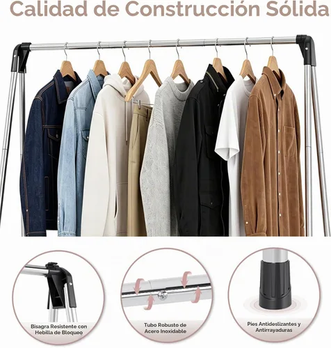 Vista 3 de TOOLF Tendedero plegable para ropa, de acero inoxidable, portátil, para interiores y exteriores, de gran capacidad