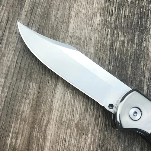 Vista 7 de Hoja de punta de clip 440C de 3 pulgadas, mango negro G10, navaja plegable con bloqueo trasero, herramienta EDC para camping, cuchillo de bolsillo