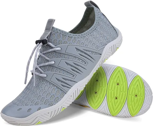 Vista 4 de MAYZERO Zapatos de agua para hombres y mujeres, zapatos de surf, playa, piscina, zapatos de punta ancha, senderismo, zapatos de agua, zapatillas