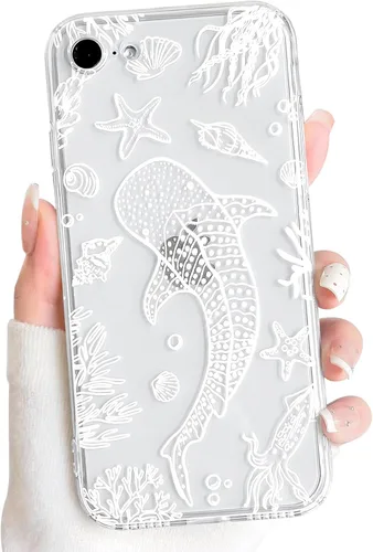 Vista 96 de NITITOP Funda para iPhone 13 Clear Sea Animal - Pez negro Pescado Negro