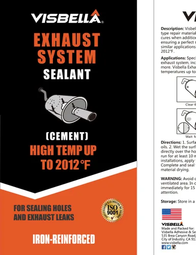 Vista 6 de Visbella Sellador para Sistema de Escape de Vehículos Automotrices, Adhesivo de Reparación Profesional Anti-Colapso Súper Pegamento Sellador