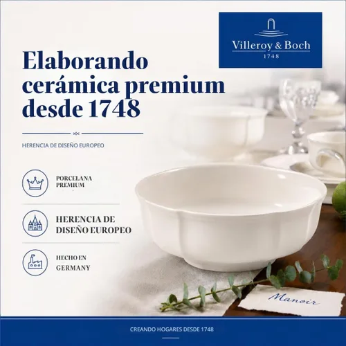 Vista 9 de Villeroy & Boch Manoir - Cuenco para postre, color blanco cremoso, 12 onzas