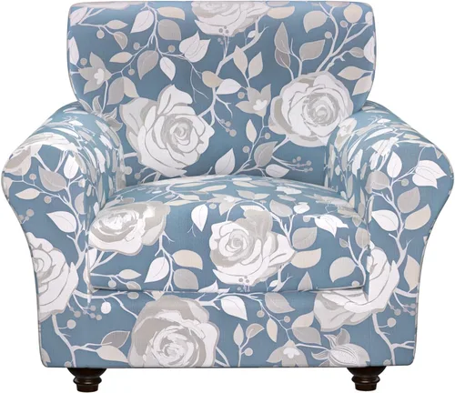 Vista 20 de Fundas elásticas para silla, fundas elásticas para sillón de 2 piezas, fundas de sofá lavables con diseño floral para sillón, protector de muebles