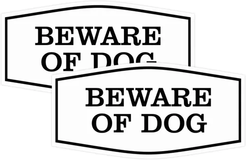 Vista 14 de All Quality Fancy Beware of Dog Letrero Material duradero Señales de seguridad para el hogar Fácil de instalar (negro/oro), mediano, 1 paquete