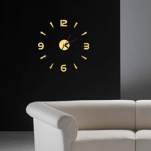 Vista 5 de Pilipane Reloj de pared sin marco, decoración de reloj de espejo acrílico, calcomanías de reloj de pared sin marco, reloj de pared de bricolaje