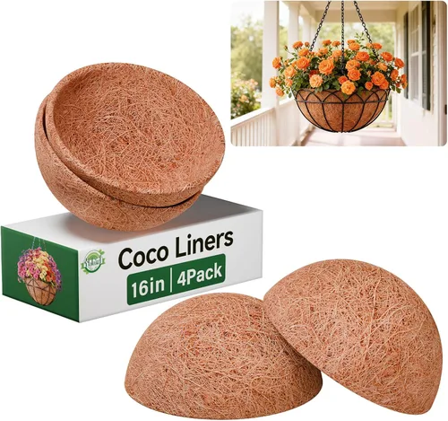 Vista 17 de Halatool Paquete de 2 revestimientos de coco de 12 pulgadas para cestas