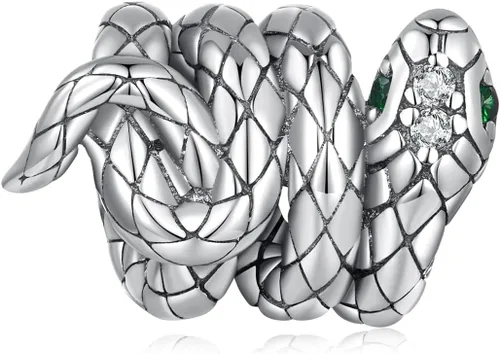 Vista 10 de 925 Sterling Silver White Gold Plated Animal Charm Beads for Women Lindo gato negro.