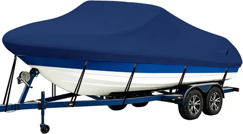 Vista 28 de iCOVER - Funda para lancha remolcable, resistente, impermeable, lona, grado marino, apta para lanchas de pesca y esquí, V-Hull, de 14-16 pies