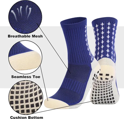 Vista 4 de wonhag Calcetines de fútbol para hombre antideslizantes 134 pares de almohadillas antideslizantes para fútbol, baloncesto, deportes con pinzas
