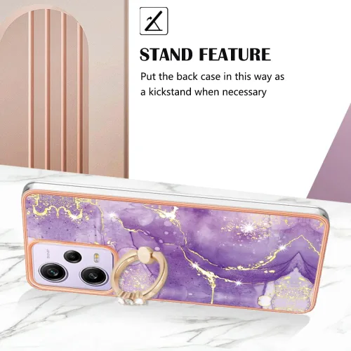Vista 3 de Funda delgada para Redmi Note 12 Pro 5G, funda para Xiaomi Poco X5 Pro 5G, funda de anillo brillante de moda para niñas, protección de lente