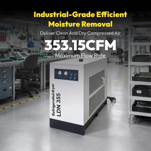 Vista 4 de Secador de aire comprimido refrigerado LDN355 353,15 CFM, sistema monofásico del secador del aire comprimido de 220V 60Hz