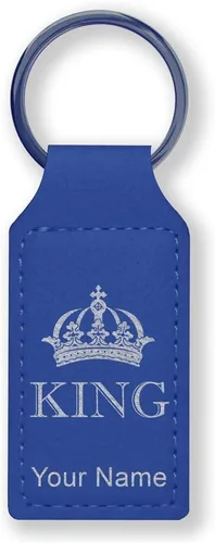 Vista 13 de Llavero rectangular, corona de rey, grabado personalizado incluido, Bambú