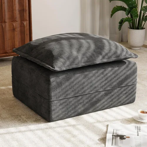 Vista 26 de Hobestluk Cloud - Sofá individual de espuma viscoelástica con asiento profundo, sofá en forma de L con funda extraíble, sofá grande para sala