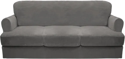 Vista 33 de CUCRAF Funda para sofá con cojines de 3 piezas, fundas deslizantes de terciopelo suave y grueso para sofá de la sala de estar, protector de muebles