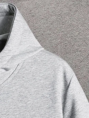 Vista 3 de Milumia Sudaderas casuales con capucha de manga larga con cordón sólido para hombre