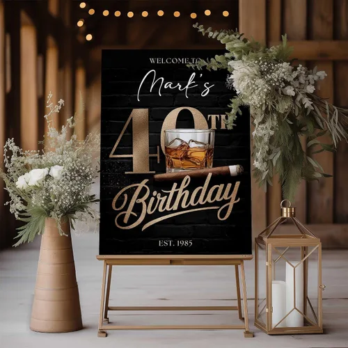 Vista 10 de 90th Birthday Welcome Sign with Photo, 90 Years Loved Poster, Personalized Milestone Celebration Decoration, Elegant Entryway Display, Custom Party