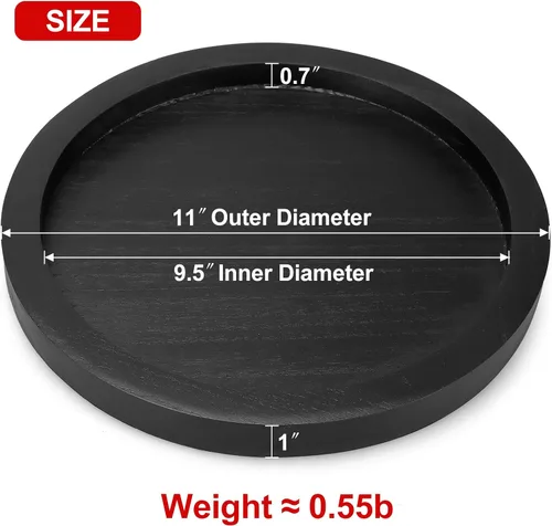 Vista 3 de Bandeja decorativa redonda para mesa de café, mesa de comedor, encimera, pequeñas bandejas de servir de madera, decoración de cocina de granja