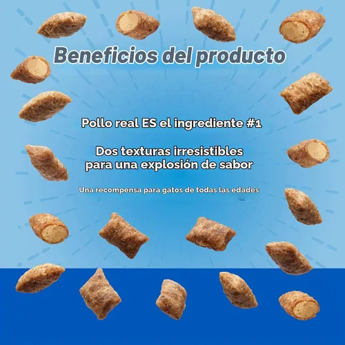 Vista 3 de Blue Buffalo Golosinas crujientes para gatos, bolsa de pollo de 2 onzas (paquete de 6)