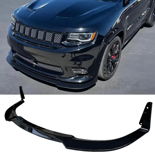 Vista 9 de Labio delantero 3 piezas para Jeep Grand Cherokee SRT 2017-2021 Trackhawk 2018-2021 Divisor de labios de parachoques delantero