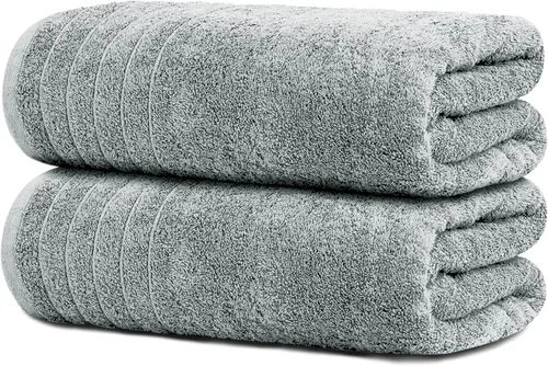 Vista 9 de Tens Towels - Paquete de 2 sábanas de baño extra grandes de 35 x 70 pulgadas, 100% algodón, más grandes y más ligeras, secan más rápido, súper